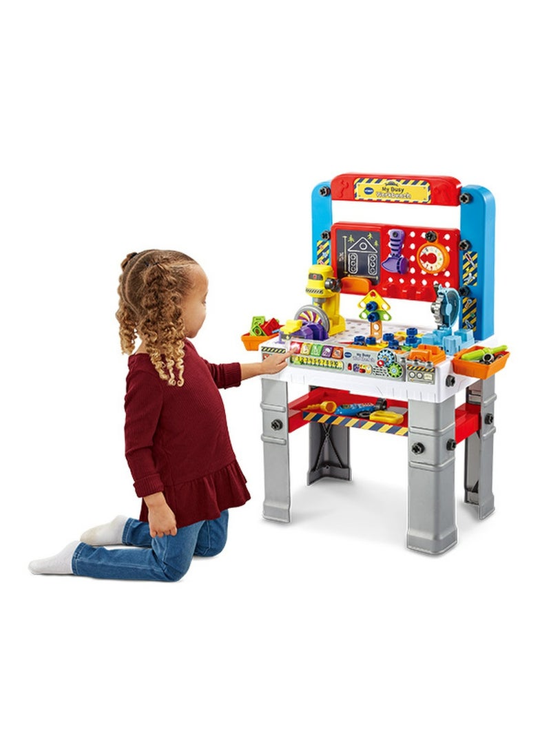 VTech My Busy Workbench, Interactive Toddler Toy, Pretend Play Tools, 100+ Pieces, Lights, Music & Sounds, Kids Gifts 3, 4, 5 + Years, English Version - Image 5