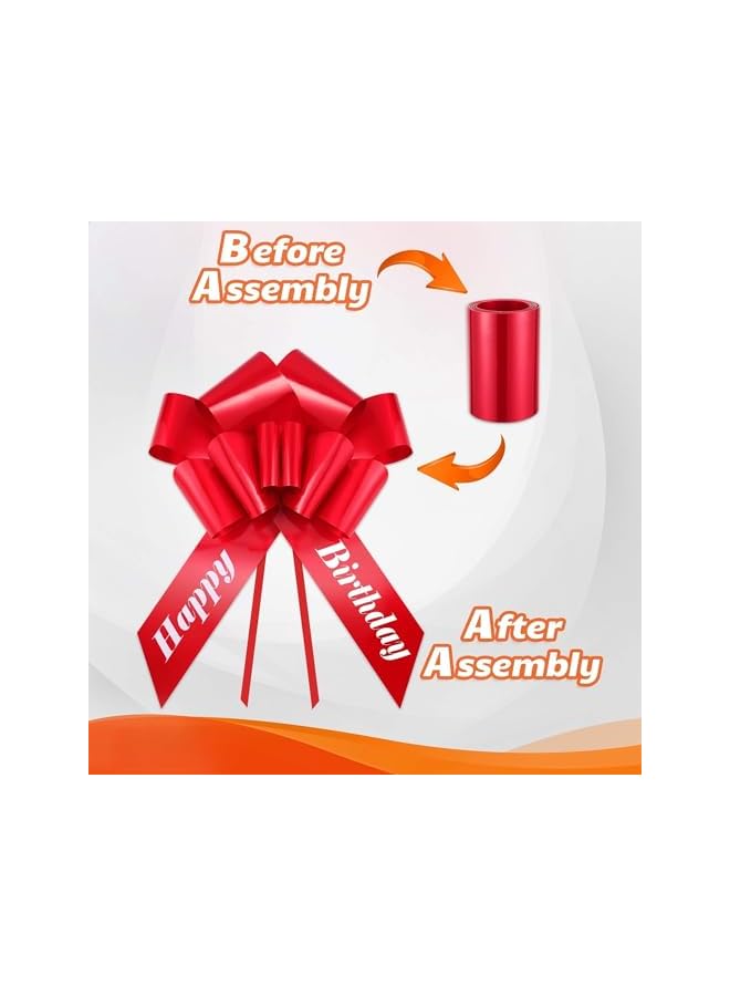 The Bros أقواس سحب، أقواس هدايا، قوس عملاق للسيارة، قوس لعيد الميلاد، قوس للهدايا، لتنسيق الزهور، زينة عيد الميلاد، زينة الزفاف (أحمر) - Image 3