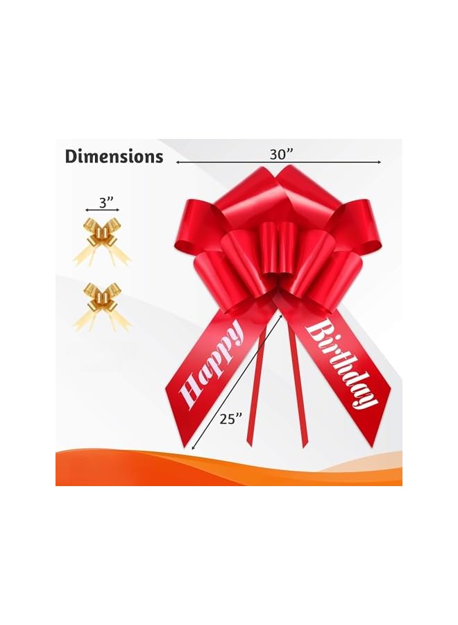 The Bros أقواس سحب، أقواس هدايا، قوس عملاق للسيارة، قوس لعيد الميلاد، قوس للهدايا، لتنسيق الزهور، زينة عيد الميلاد، زينة الزفاف (أحمر) - Image 2