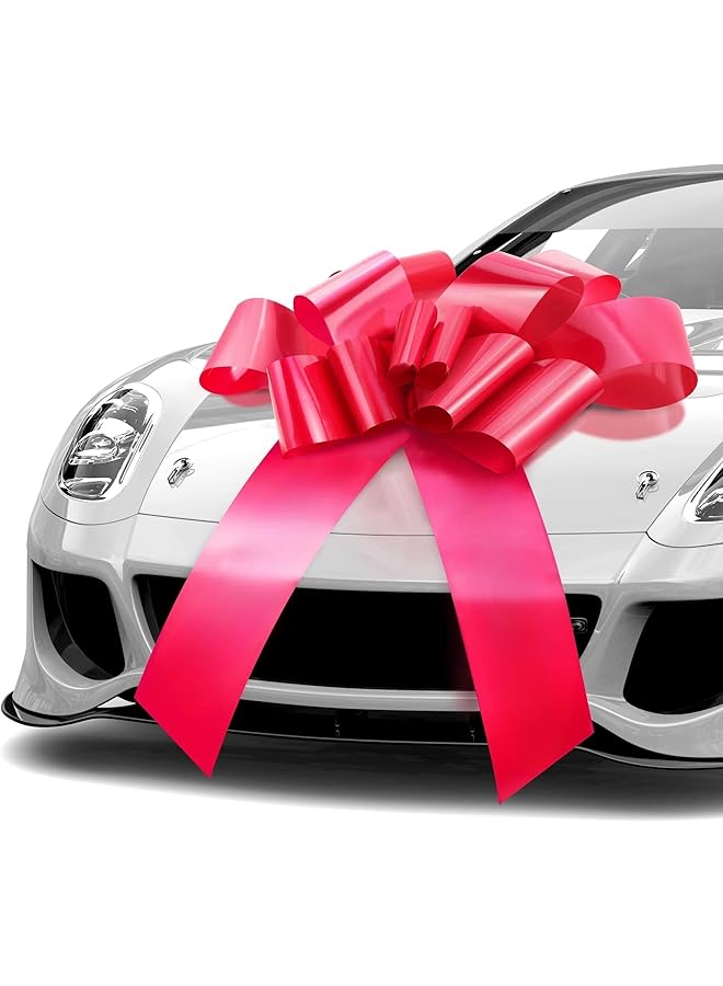 The Bros أقواس سحب، أقواس هدايا، قوس عملاق للسيارة، قوس لعيد الميلاد، قوس للهدايا، لتنسيق الزهور، زينة عيد الميلاد، زينة الزفاف (أحمر) - Image 1