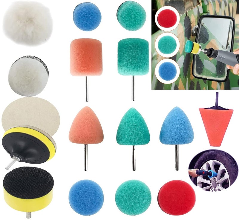 DIY Crafts 30 Pcs 15x2 1inch Mini 13inch Choice 17inch Sponge Buffing Pads Waxing Pads Drill Adapter for Tight Area Detailing Polishing Waxing Sealing Glaze D 30 Pcs 15x2 1inch - Image 1