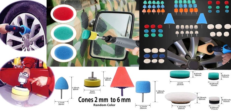DIY Crafts 30 Pcs 15x2 1inch Mini 13inch Choice 17inch Sponge Buffing Pads Waxing Pads Drill Adapter for Tight Area Detailing Polishing Waxing Sealing Glaze D 30 Pcs 15x2 1inch - Image 2