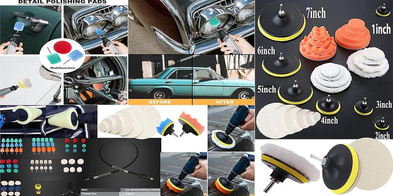 DIY Crafts 30 Pcs 15x2 1inch Mini 13inch Choice 17inch Sponge Buffing Pads Waxing Pads Drill Adapter for Tight Area Detailing Polishing Waxing Sealing Glaze D 30 Pcs 15x2 1inch - Image 3
