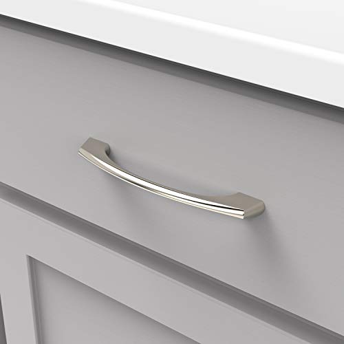 Hickory Hardware 1 Pack Solid Core Kitchen Cabinet Pulls, Luxury Cabinet Handles, Hardware for Doors & Dresser Drawers, 5-1/16 Inch (128mm) Hole Center, Polished Nickel, Greenwich Collection - Image 3