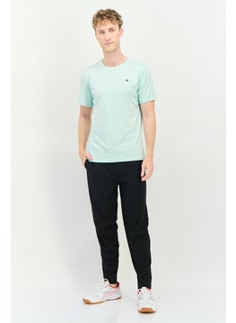 RBX Men Sportswear Fit Brand Logo Short Sleeves Training T-Shirt, Aqua  - Image 3