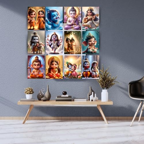 Posters Inc Baby Gods Posters for Wall – Pack of 12 Aesthetic Collage Art Prints | 8x12 Inch HD Paper Wall Decoration for Living Room, Bedroom & Kitchen | Home Decor Items & Gifts for Pregnant Women, Kids - Image 3