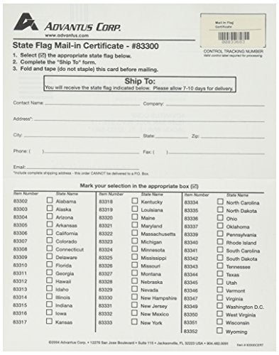 Advantus Mail-In Card for Indoor/Outdoor 5 x 3 feet State Flag, 48 States and Washington D.C. (83300) - Image 4