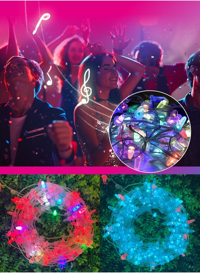 MODI RGB Multicolor LED Ice-cream Shape String Lights 10M (100 LEDs) 16+ Light Modes – USB Powered with Remote & APP Control, Indoor Outdoor Fairy Lights for Christmas, Halloween, Parties, Bedroom, Garden, Color Changing Decorative Lights - Image 2