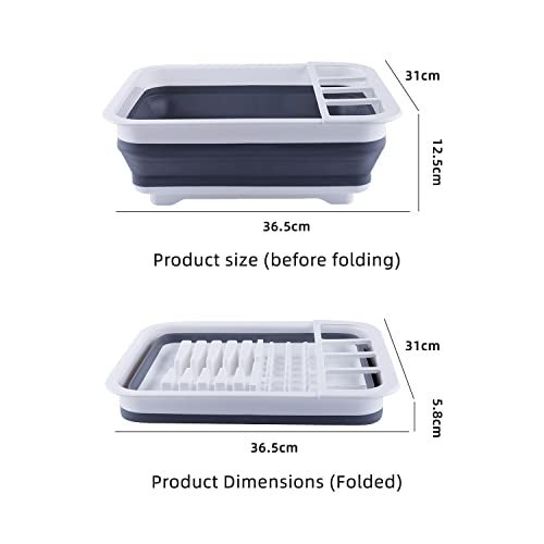 THANSTAR Collapsible Dish Drainer Portable Dinnerware Drainer Organizer for Kitchen RV Campers Travel Trailer Space Saving Kitchen Storage Tray - Image 2