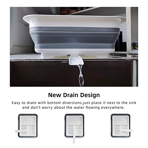 THANSTAR Collapsible Dish Drainer Portable Dinnerware Drainer Organizer for Kitchen RV Campers Travel Trailer Space Saving Kitchen Storage Tray - Image 3