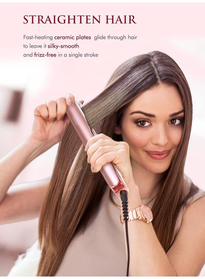 LANDOT 2-in-1 Flat Iron Curling Iron: Twist Ceramic Hair Straightener and Curler for Curl Wave Straighten - 30s Heat-Up 12 Temp Settings for All Hair Types - Image 3