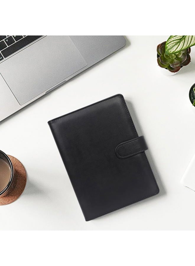 Toplive A5 Binder 6 Ring Loose Leaf Personal Planner Binder Cover Matte Black Business Portfolio Folder for Interview, Conference - Image 2