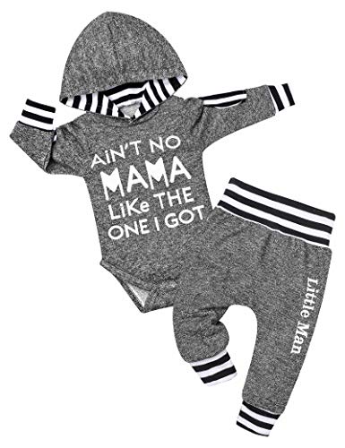Fommy Baby Boy Clothes 69 Months boy clothes Letter Print HoodiesLittle Man Stripe Long Pants 2PCS Infant Boy Outfit Baby Boy Stuff Gifts Clothing Set - Image 1