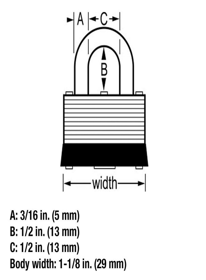 Master Lock 105D Laminated Steel Warded Padlock, 1 Count (Pack of 1) 1-1/8" Wide, 105D - Image 5