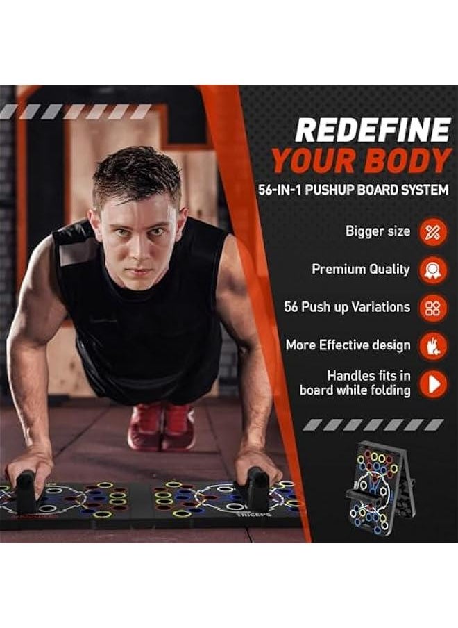 TRASSLE Push Up Board,Home Workout Equipment Portable Multi-Function Foldable 56 in 1 Push Up Bar, Push Up Handles for Floor,Strength Training Equipment for Men & Women  - Image 2