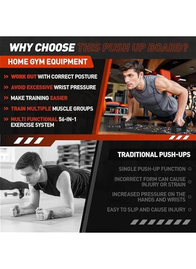 TRASSLE Push Up Board,Home Workout Equipment Portable Multi-Function Foldable 56 in 1 Push Up Bar, Push Up Handles for Floor,Strength Training Equipment for Men & Women  - Image 3