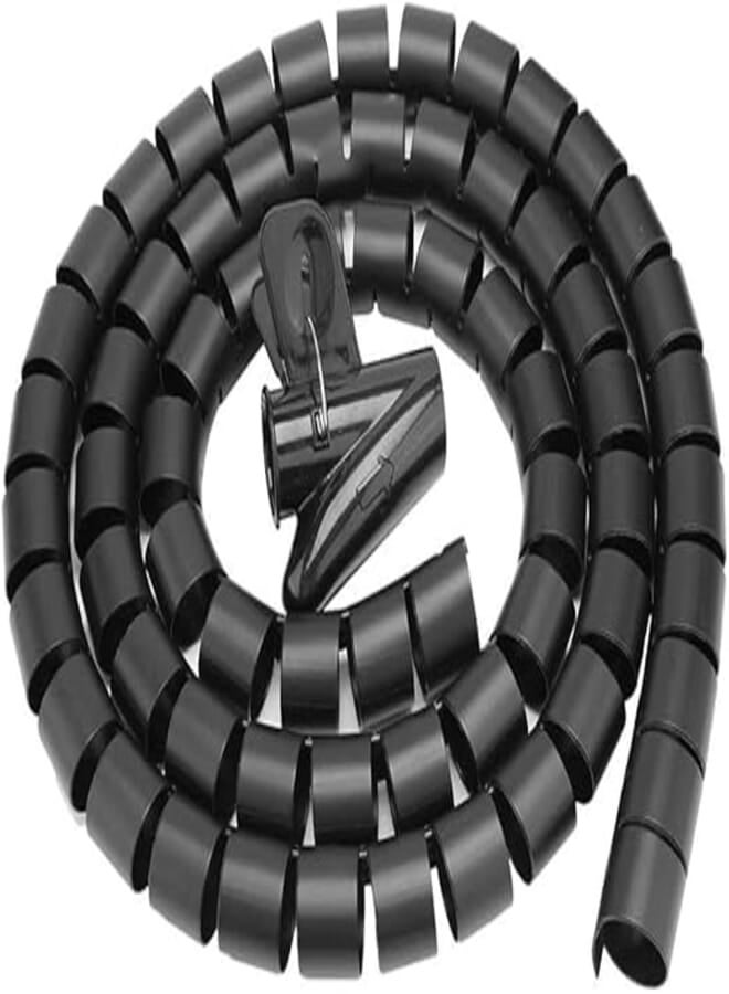 Cable Zipper, Flexible Cable Tidy Organizer Tube Wire Wrap Cable Cover Protector Cord Organizer For Pc TV Computer Ideal (152cm) For Use In Home, Office, Black colour