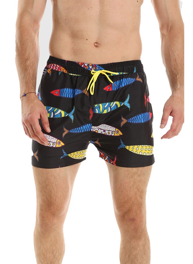 WHITE RABBIT Colorful Fish Patterned Swim Short - Image 1