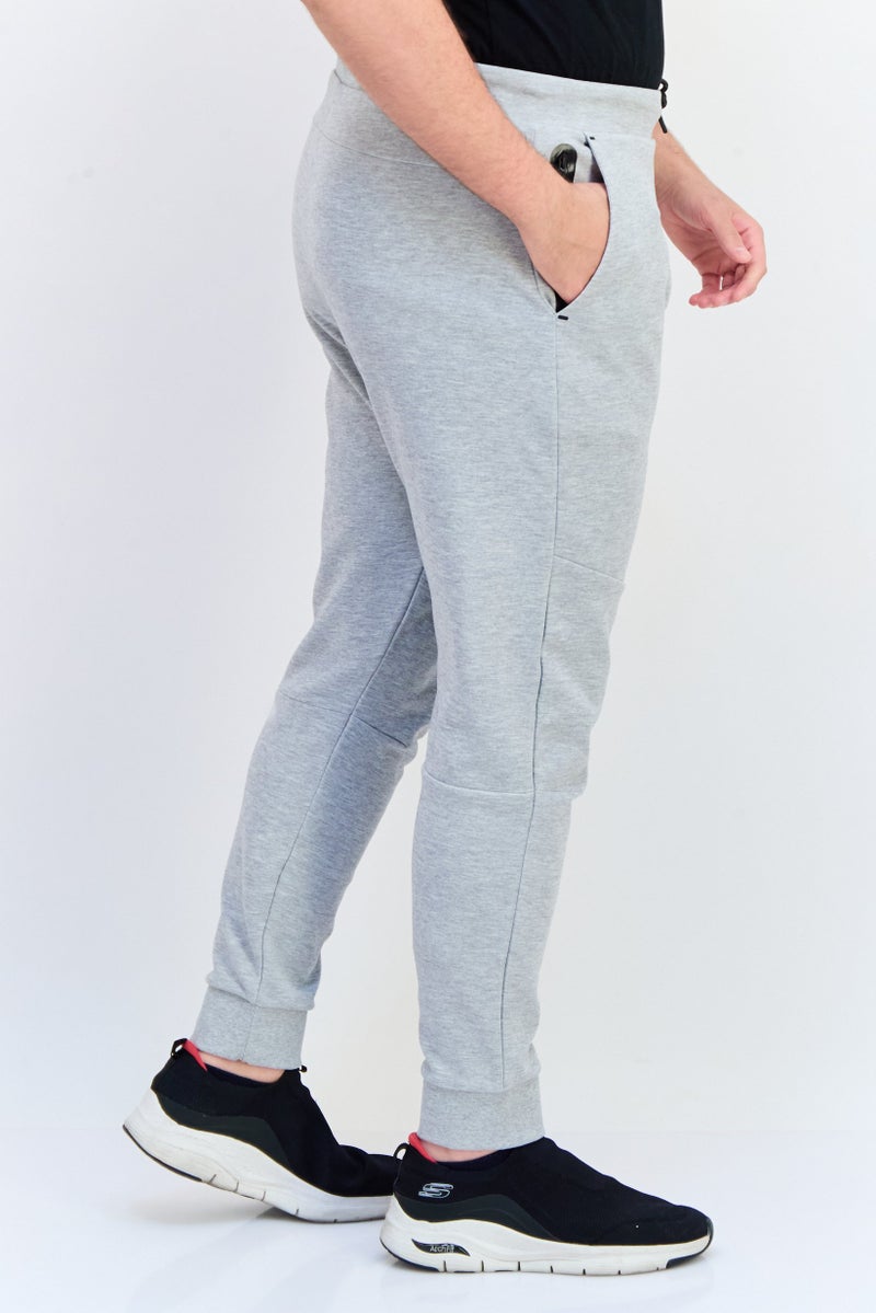 Celio Men Regular Fit Heather Jogger Pants, Grey - Image 2