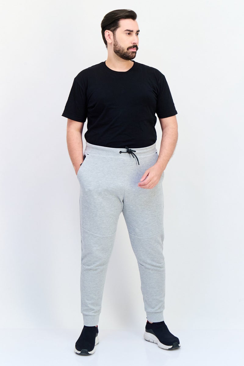 Celio Men Regular Fit Heather Jogger Pants, Grey - Image 4