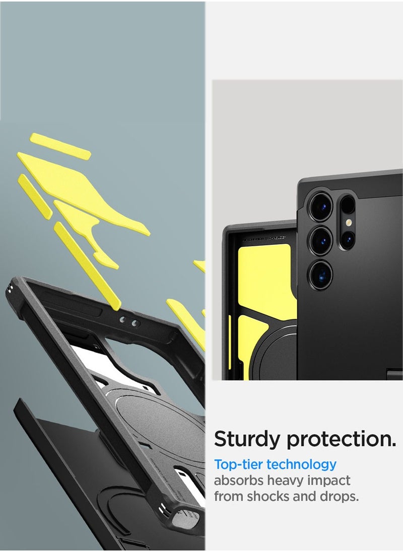 Spigen - Tough Armor MagFit for Samsung Galaxy S24 ULTRA case cover compatible with MagSafe - Black - Image 1