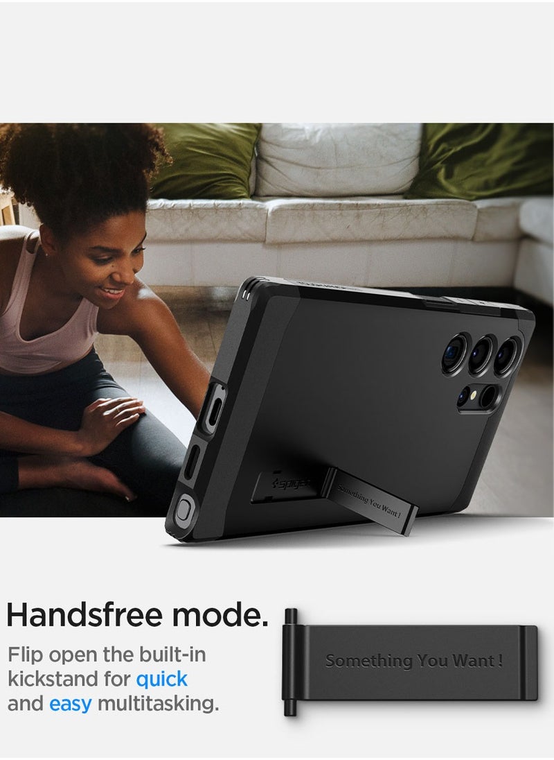 Spigen - Tough Armor MagFit for Samsung Galaxy S24 ULTRA case cover compatible with MagSafe - Black - Image 1