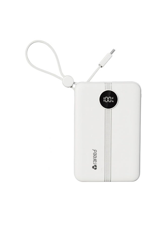 رافيد رفيد باور بانك 20000 مللي أمبير، شحن سريع PD بقوة 22.5 واط، شاشة رقمية، كابل USB-C مدمج، مخارج USB-A وUSB-C، شاحن محمول للآيفون وأجهزة أندرويد - Image 1