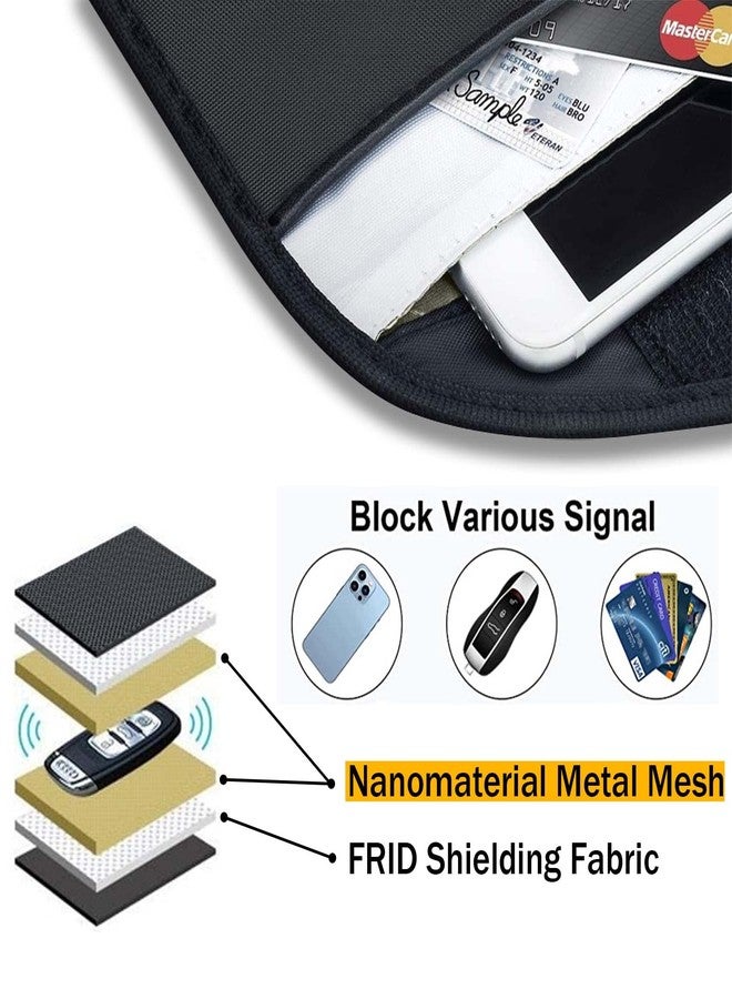 ONEVER 2 Pack Faraday Bags for Car Keys and Cell Phone, Signal Blocking Key Pouch Wallet, Anti-Tracking Anti Theft Car Protection, Cell Phone Signal Jammer WiFi/GSM/LTE/NFC/RFID, GPS Blocker Bag - Image 2
