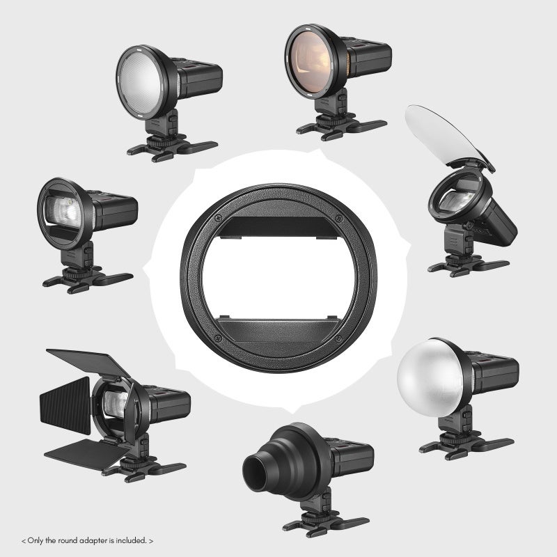 Godox Flash Round Head Adapter Photography Accessory For MF12 Macro Flash - Compact Lightweight Design Compatible With AK-R1 Series For Macro Photography - Image 4