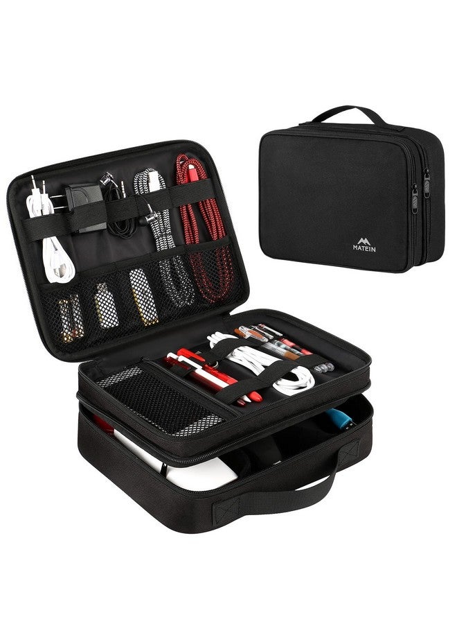 MATEIN MATEIN Electronics Organizer Travel Case, Water Resistant Cable Organizer Bag for Travel Essentials, Gifts for Men, Storage Bag as Accessories for Phone, Cord, Tablet, Black  - Image 1