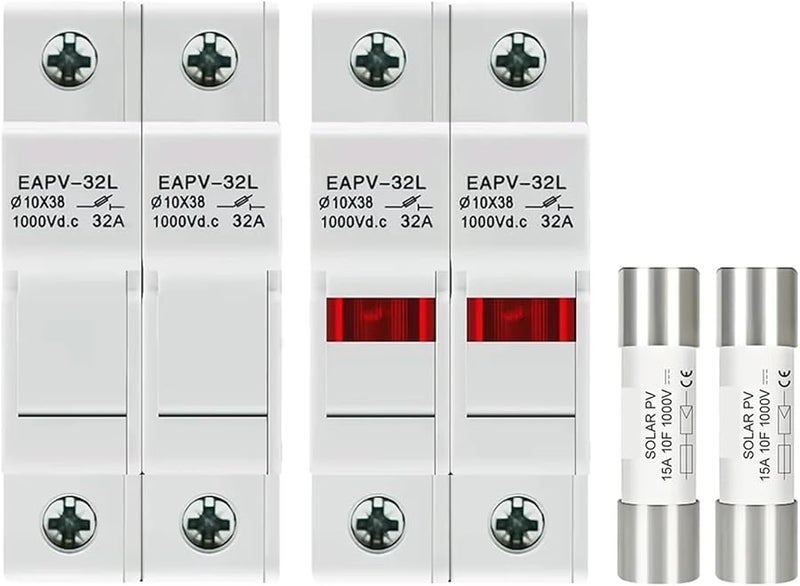 Eapv 32 2p 30A DC Fuse Holder 2P Parallel 10x38mm 1000V Solar PV Photovoltaic System Protection - Image 1