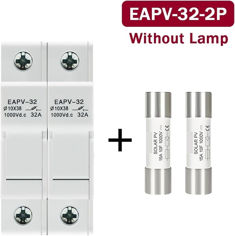 Eapv 32 2p 30A DC Fuse Holder 2P Parallel 10x38mm 1000V Solar PV Photovoltaic System Protection - Image 3