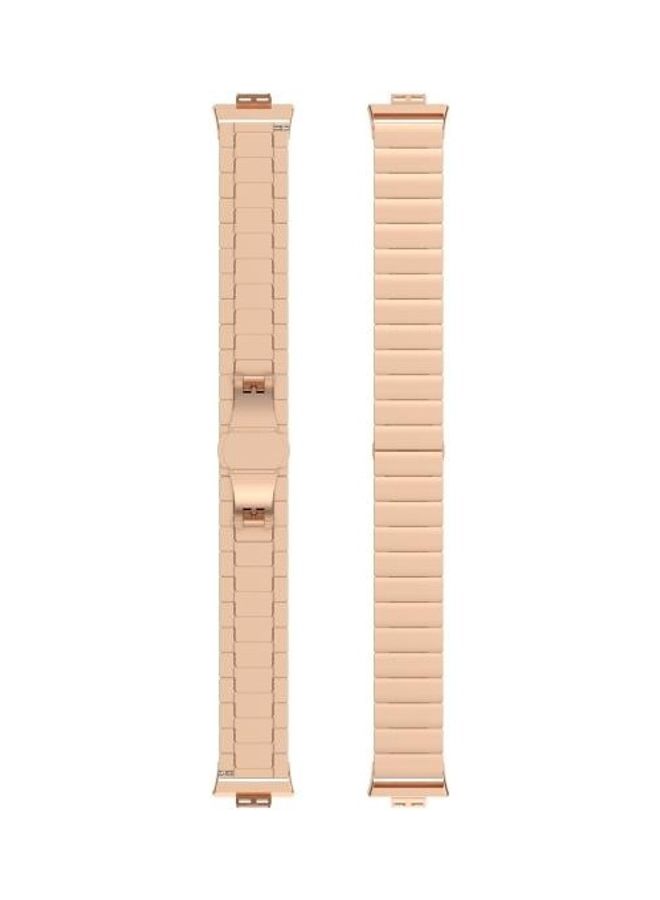 سوار بديل من الإستانلس ستيل لساعة هواوي فيت ذهبي وردي - Image 2