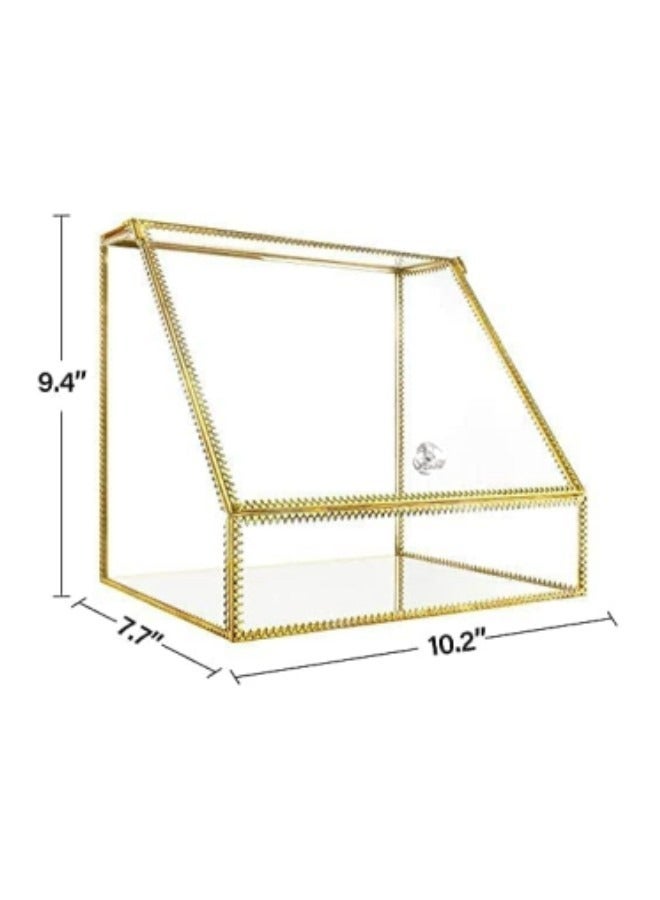 GGEROU Cosmetic Storage Cases,Countertop Cosmetic Display Cases ,Clear Glass Makeup Storage Box - Image 5