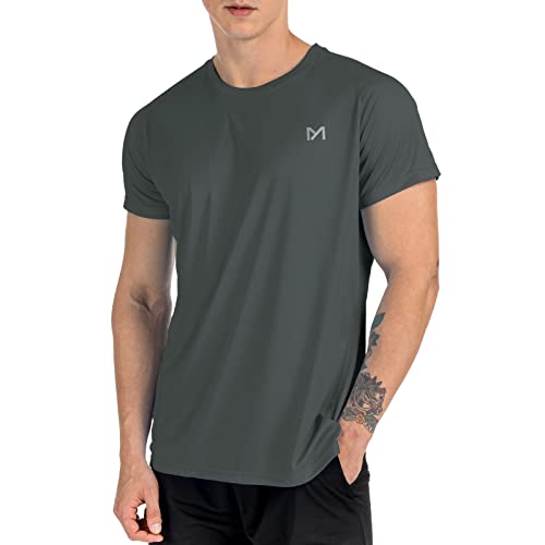 MEETYOO Men's Standard Swim, Short Sleeve UPF 50+ Sun T-Shirts, Dark Grey, XX-Large - Image 1