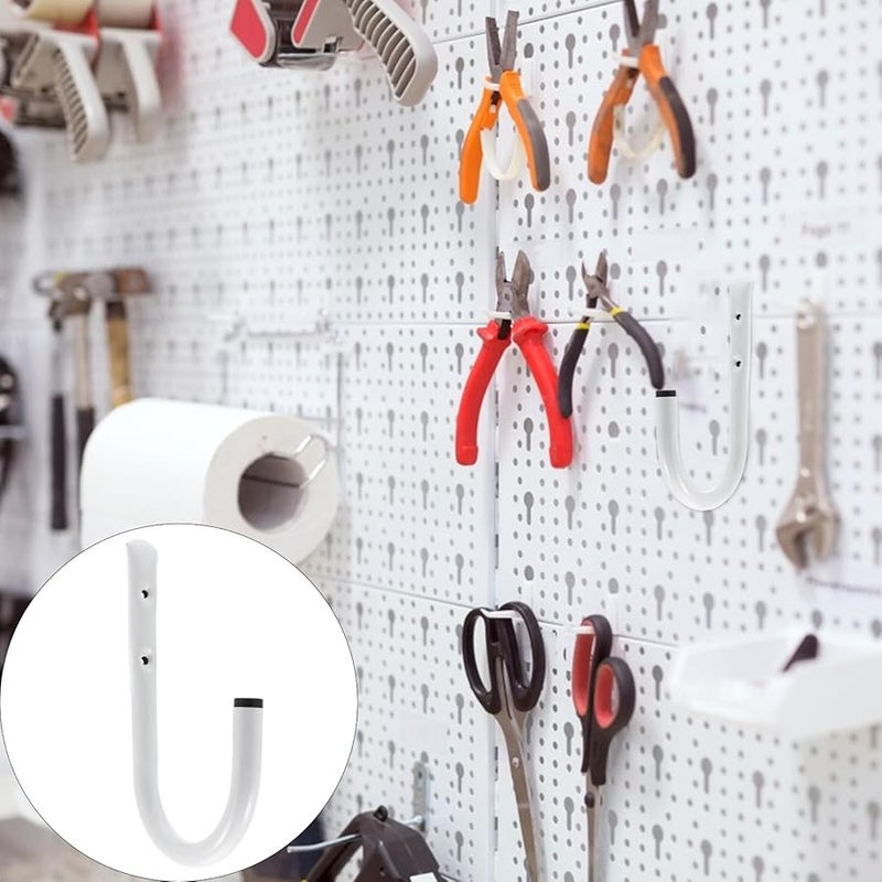 خطاف تخزين ثقيل للجراج الحديدي، مثبت على الحائط لتنظيم الأدوات والكابلات والأنابيب - Image 4