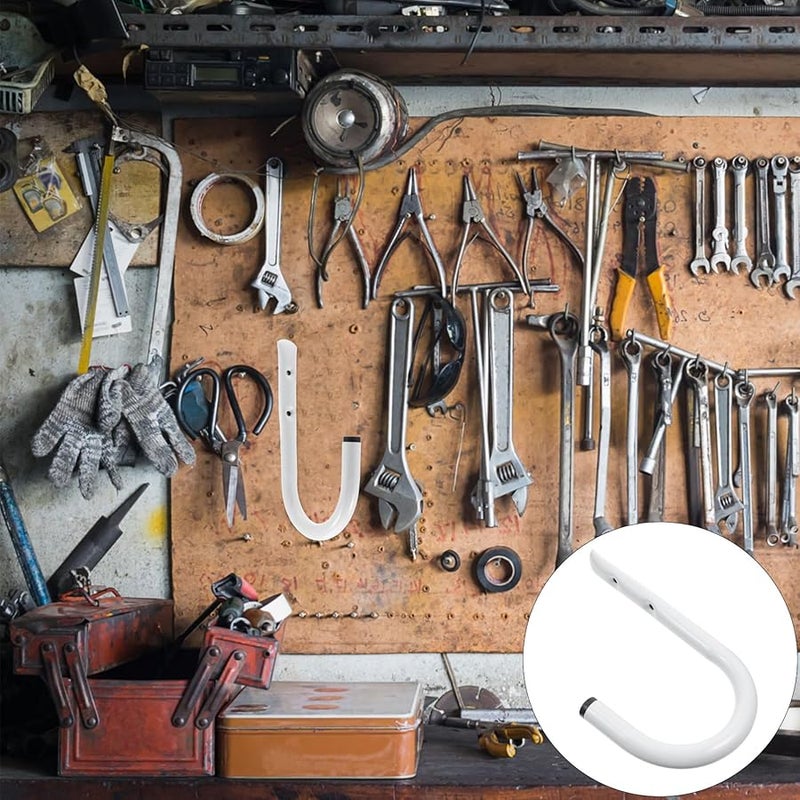 خطاف تخزين ثقيل للجراج الحديدي، مثبت على الحائط لتنظيم الأدوات والكابلات والأنابيب - Image 3