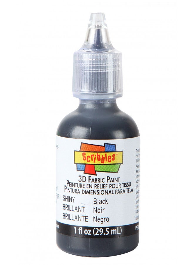 Scribbles 1oz 3D Fabric Paint, Shiny Black