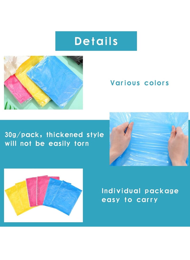 Bluejw Rain Ponchos for Adults Disposable 30 PCS 3colors Plastic Raincoats Men Women Family with Drawstring Hood Emergency Perfect Camping Hiking Travel - Image 4