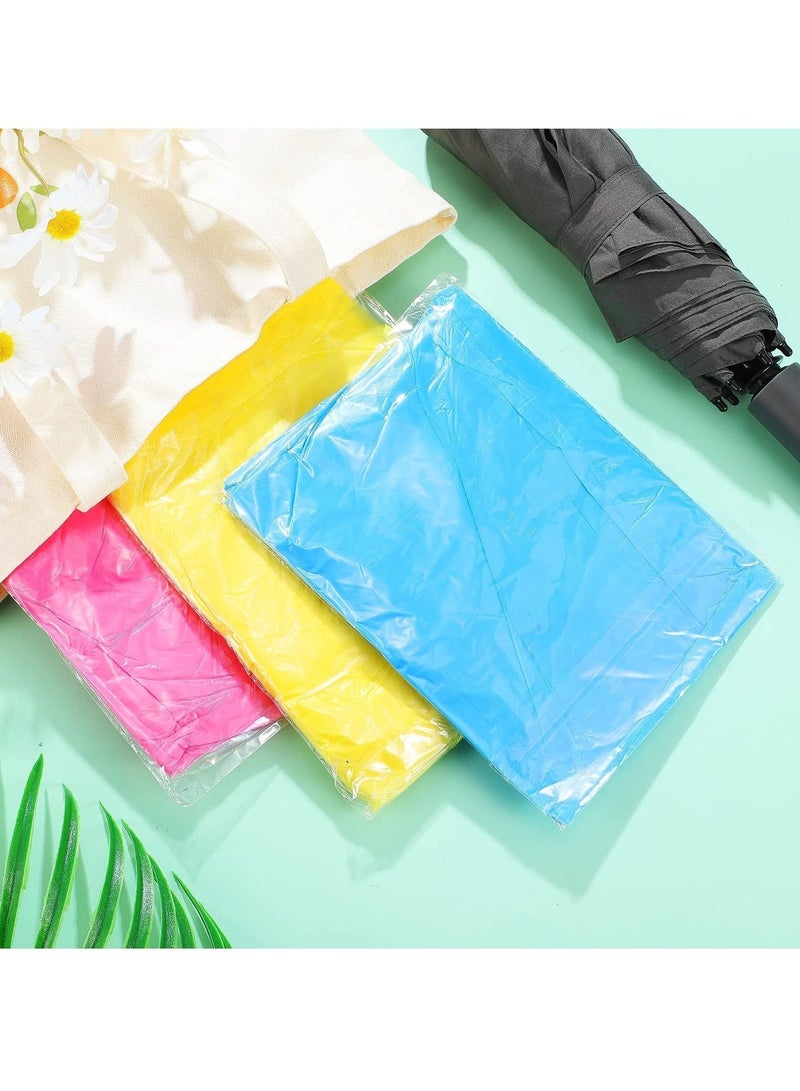 Bluejw Rain Ponchos for Adults Disposable 30 PCS 3colors Plastic Raincoats Men Women Family with Drawstring Hood Emergency Perfect Camping Hiking Travel - Image 3