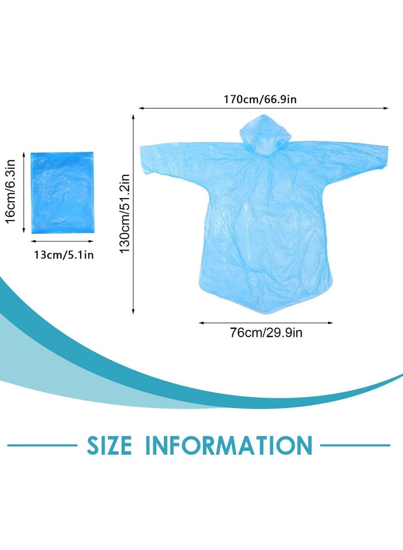 Bluejw Rain Ponchos for Adults Disposable 30 PCS 3colors Plastic Raincoats Men Women Family with Drawstring Hood Emergency Perfect Camping Hiking Travel - Image 5