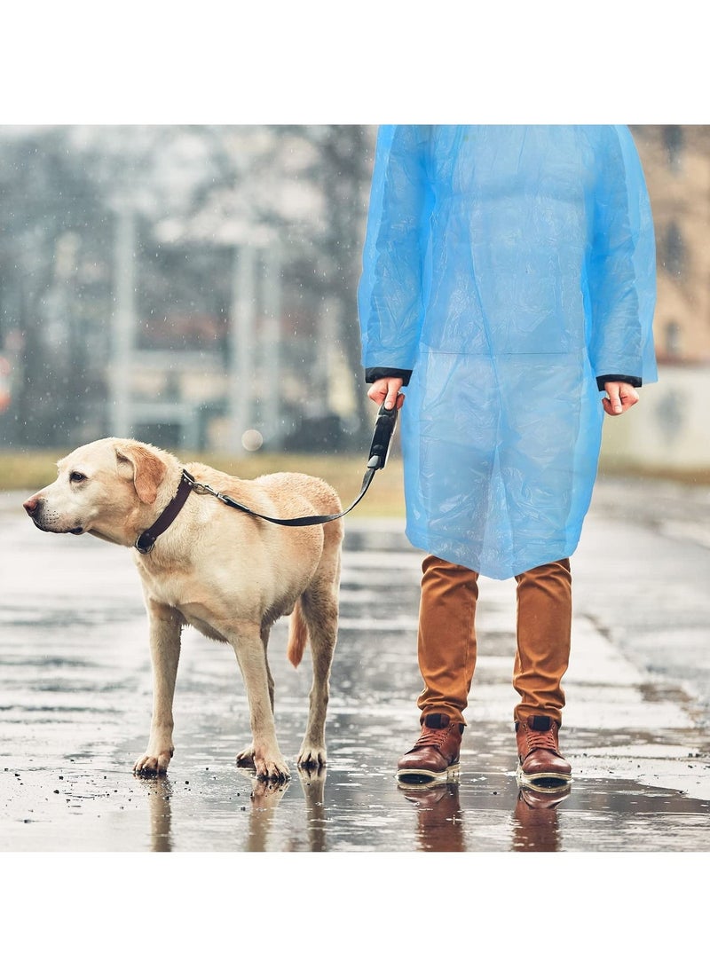 Bluejw Rain Ponchos for Adults Disposable 30 PCS 3colors Plastic Raincoats Men Women Family with Drawstring Hood Emergency Perfect Camping Hiking Travel - Image 2