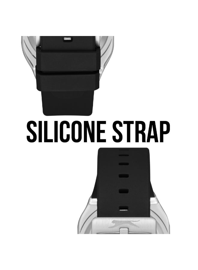 سلازنجر ساعة رجالية أوتوماتيكية بحزام سيليكون أسود - Image 5