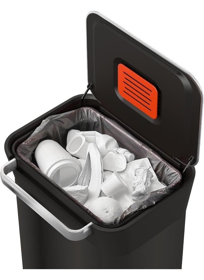 Joseph Joseph Joseph Joseph Intelligent Waste Titan Trash Compactor Kitchen Bin With Odour Filter, Holds Up To 90L After Compaction, Black, 30L  - Image 3