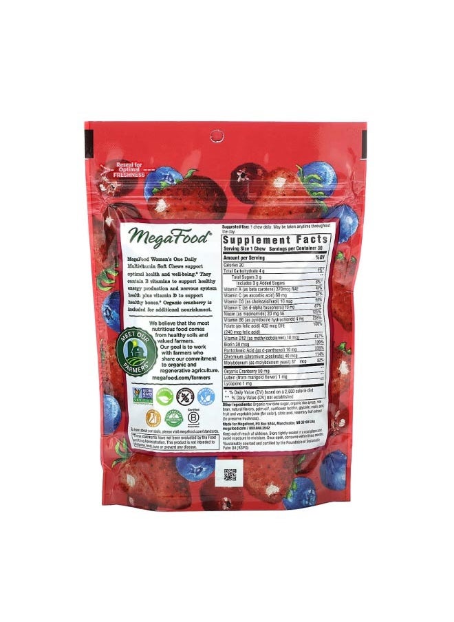 MegaFood Womens One Daily Multivitamin Mixed Berry 30 Individually Wrapped Soft Chews  - Image 2