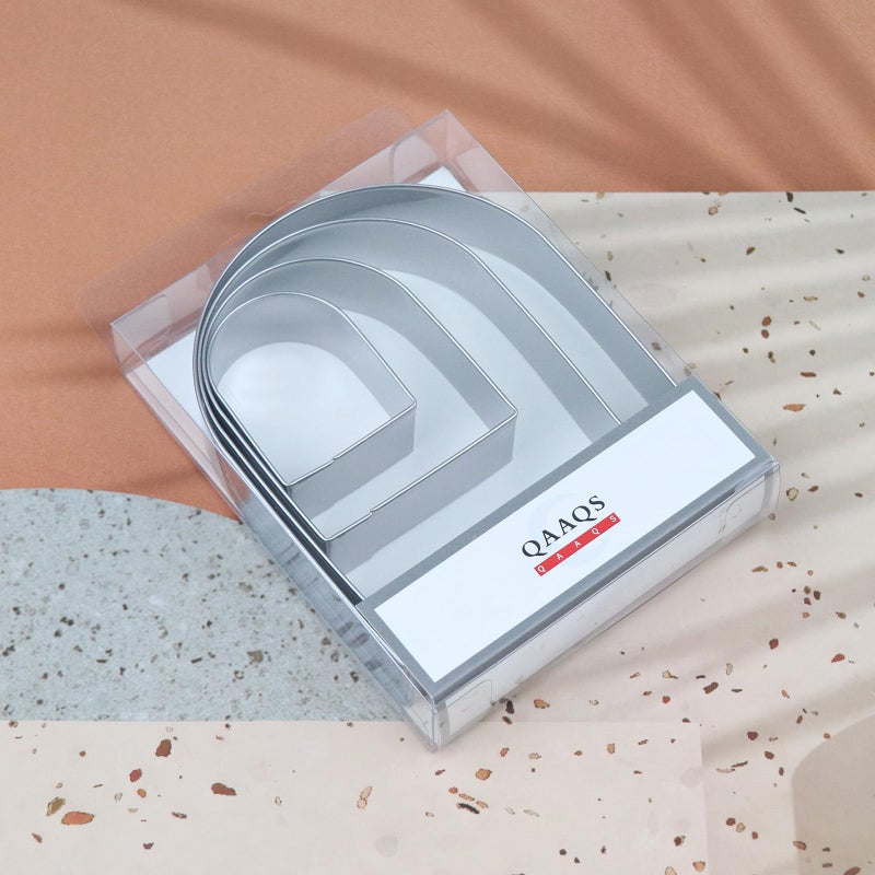 QAAQS Arch Cookie Cutter Set Large - 5 Inch, 4 Inch, 3 Inch, 2 Inch - Arched Door Geometric Frame Plaque Cookie Cutters Shapes Molds - Stainless Steel - Image 5