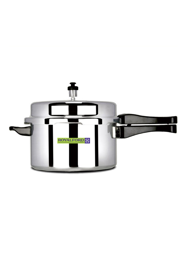 Royalford 10L Aluminium Induction Base Pressure Cooker - Lightweight & Durable Cooker with Lid, Cool Touch Handle and Safety Valves - Ideal for Gas and Solid Hotplates | 5 Years Warranty SILVER 10Liters - Image 2