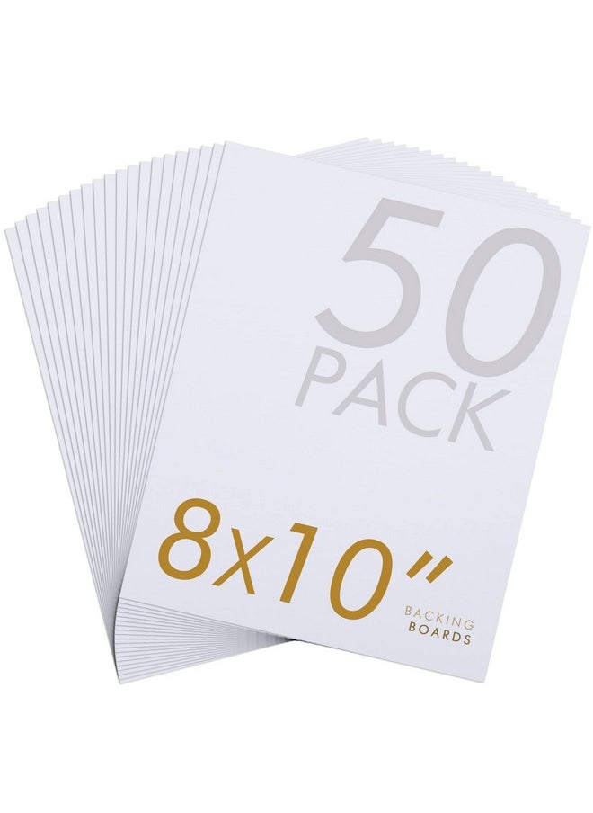 Falling In art 50 Pack Acid-Free Mat Boards - 8X10 Uncut White Backing Boards, 4 - Ply Thickness Backer Boards For Photos, Pictures, Frames, Artworks And Prints  - Image 1