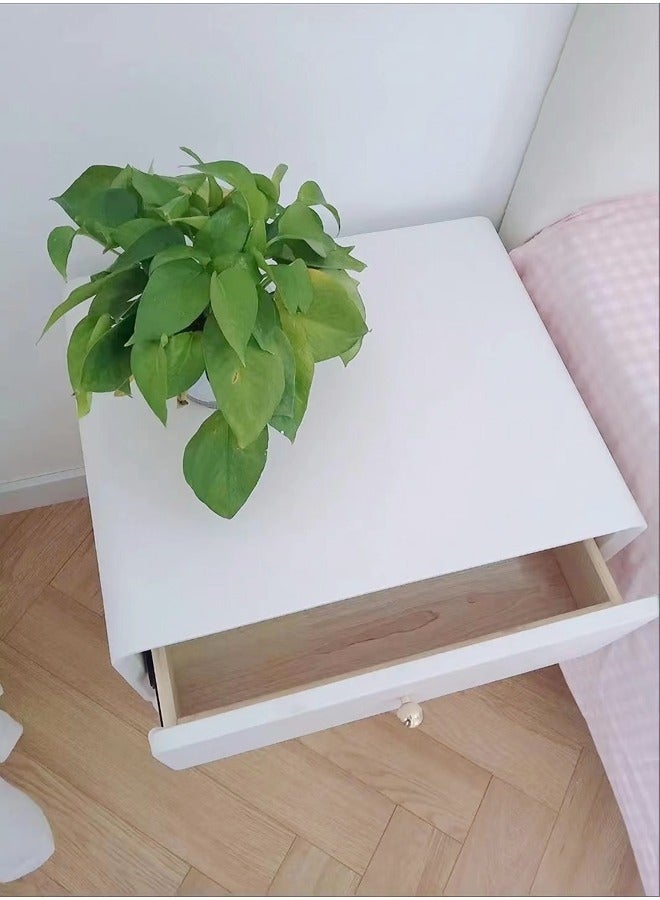 فاشون هوم تصميم حديث 360 درجة طاولة سرير خشبية قابلة للتدوير مع 2 أدراج طاولة جانبية قوية من الخشب الصلب لغرفة المعيشة غرفة نوم 50x40x48 سم (مجمعة بالكامل) - Image 3