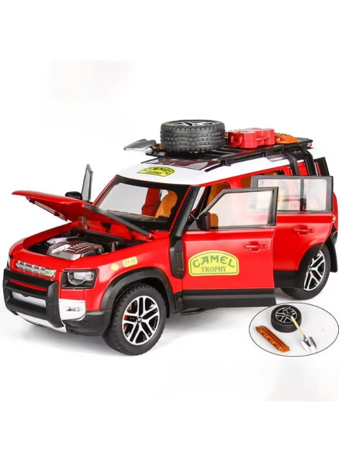 حديقة الألعاب سيارة لعبة روفر ديفندر 1:24 من سبائك المعادن - نموذج بآلات، بصوت وضوء، ميزة الرجوع للخلف - هدية للأطفال - Image 1